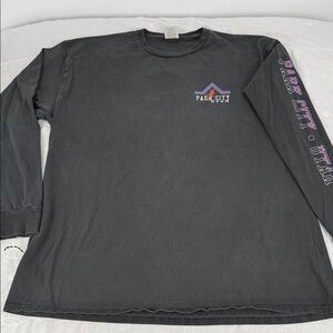 Blue 84 T-Shirt Adult Extra Large Black Long Sleeve Park City Utah Ski Faded